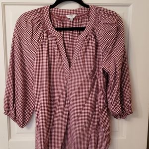 Crown and Ivy blouse.. garnet gingham. Med